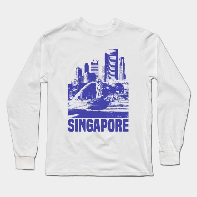 Singapore Long Sleeve T-Shirt by Den Vector